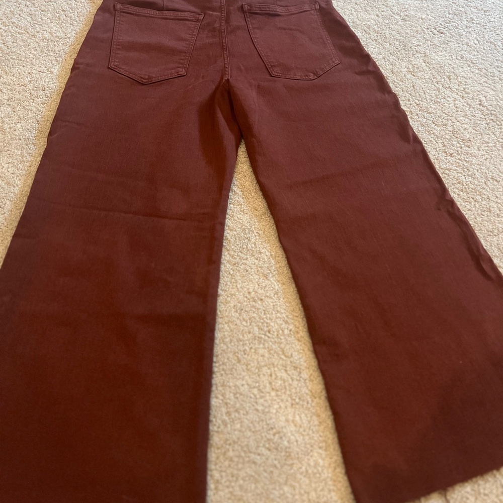 Madewell Burgundy Flared Wide-Leg Jeans New with tags - Picture 5 of 6